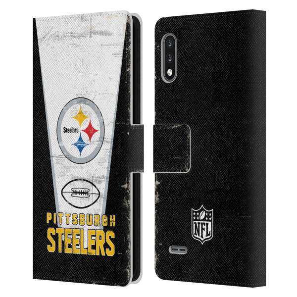 NFL Pittsburgh Steelers Logo Art Banner Leather Book Wallet Case Cover For LG K22