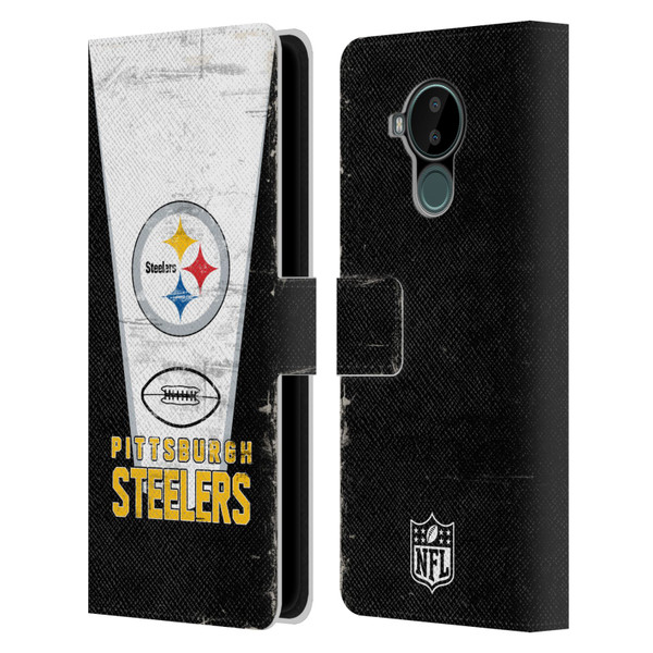 NFL Pittsburgh Steelers Logo Art Banner Leather Book Wallet Case Cover For Nokia C30