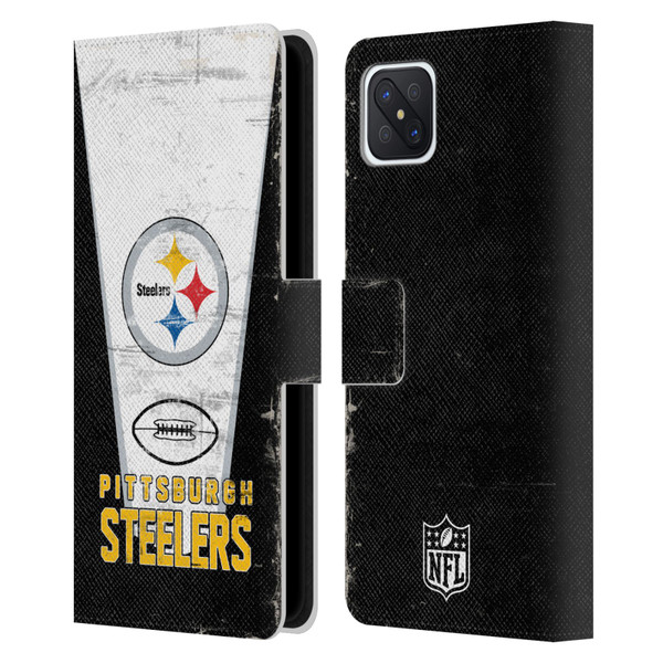 NFL Pittsburgh Steelers Logo Art Banner Leather Book Wallet Case Cover For OPPO Reno4 Z 5G