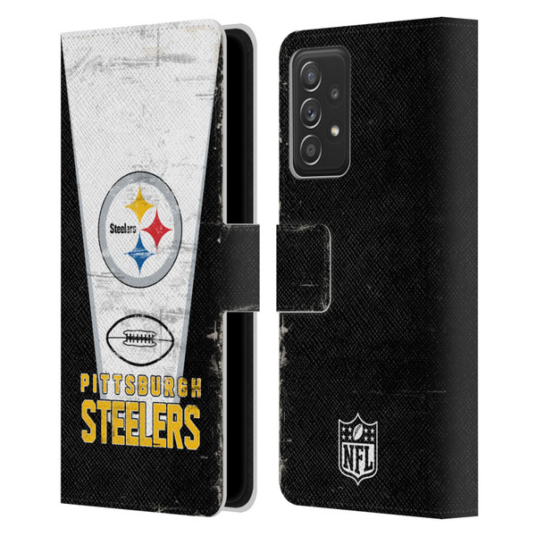 NFL Pittsburgh Steelers Logo Art Banner Leather Book Wallet Case Cover For Samsung Galaxy A53 5G (2022)