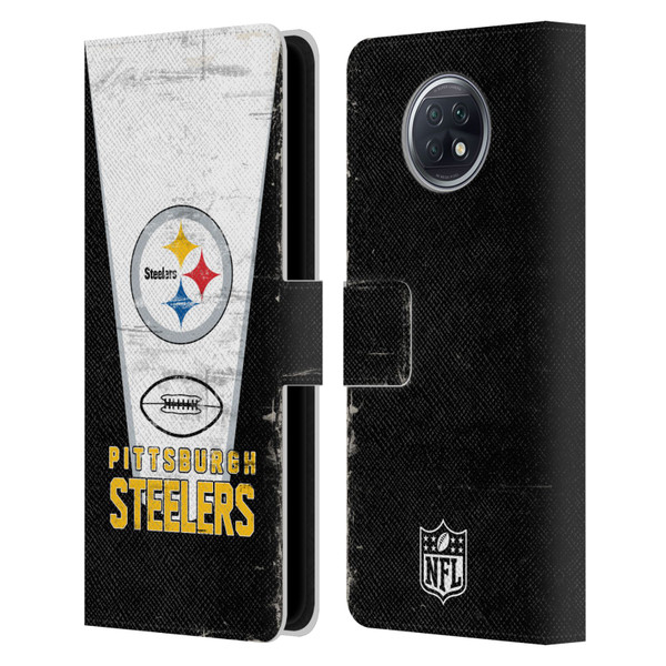 NFL Pittsburgh Steelers Logo Art Banner Leather Book Wallet Case Cover For Xiaomi Redmi Note 9T 5G
