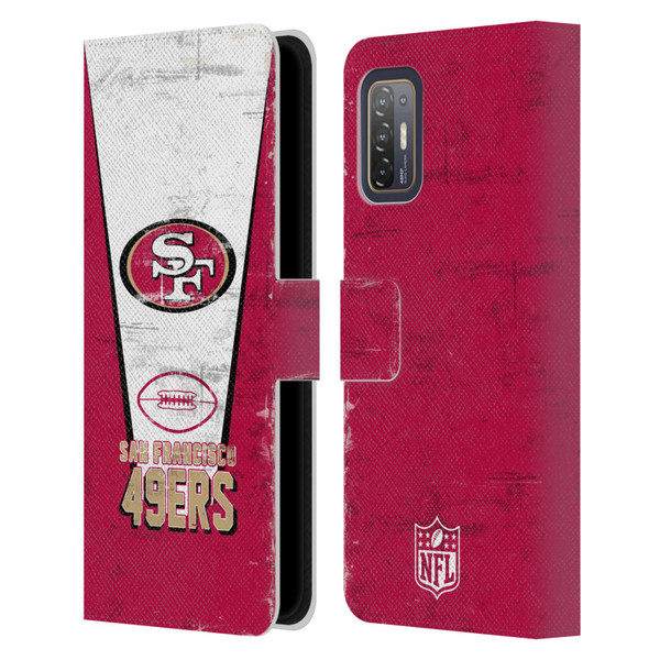 NFL San Francisco 49ers Logo Art Banner Leather Book Wallet Case Cover For HTC Desire 21 Pro 5G
