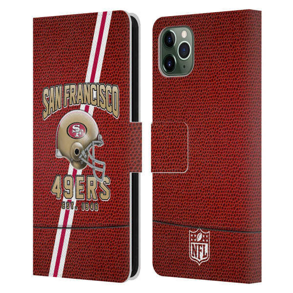 NFL San Francisco 49ers Logo Art Football Stripes Leather Book Wallet Case Cover For Apple iPhone 11 Pro Max