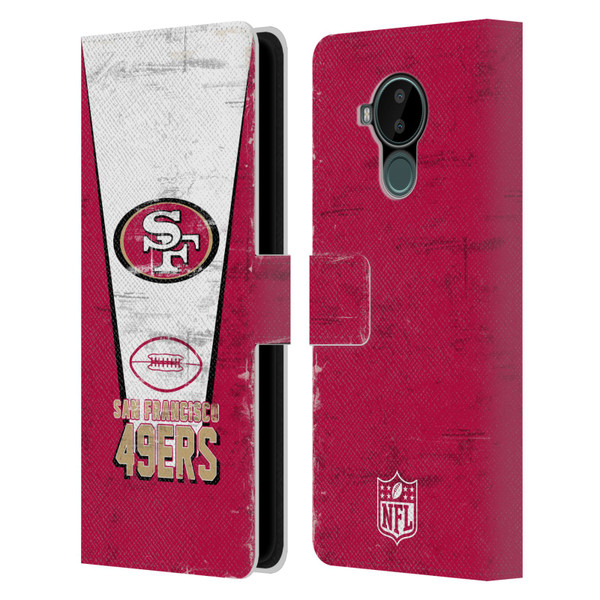 NFL San Francisco 49ers Logo Art Banner Leather Book Wallet Case Cover For Nokia C30
