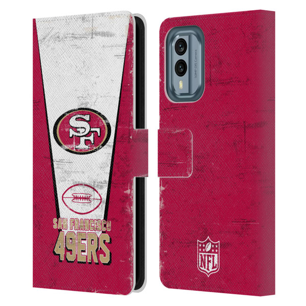 NFL San Francisco 49ers Logo Art Banner Leather Book Wallet Case Cover For Nokia X30