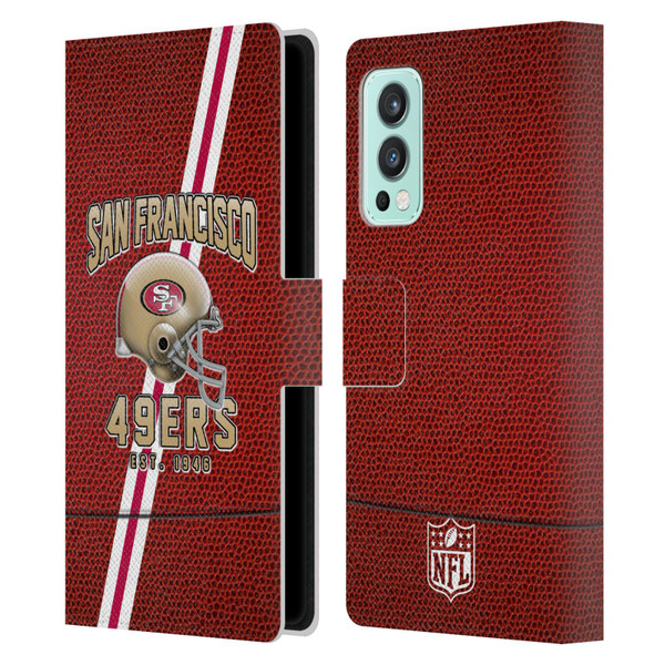 NFL San Francisco 49ers Logo Art Football Stripes Leather Book Wallet Case Cover For OnePlus Nord 2 5G