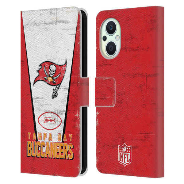 NFL Tampa Bay Buccaneers Logo Art Banner Leather Book Wallet Case Cover For OPPO Reno8 Lite