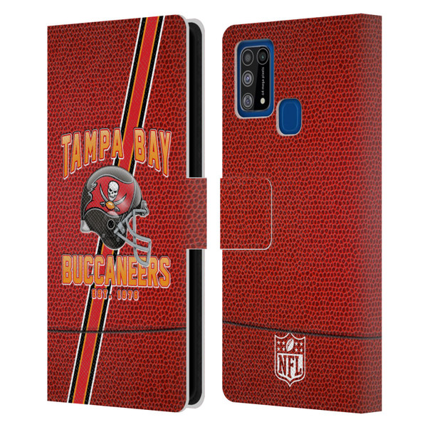 NFL Tampa Bay Buccaneers Logo Art Football Stripes Leather Book Wallet Case Cover For Samsung Galaxy M31 (2020)