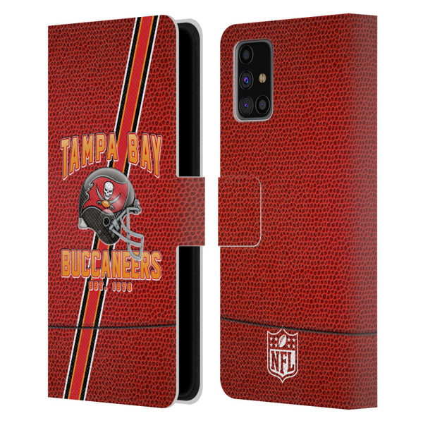 NFL Tampa Bay Buccaneers Logo Art Football Stripes Leather Book Wallet Case Cover For Samsung Galaxy M31s (2020)