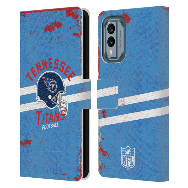 NFL Tennessee Titans Logo Art Helmet Distressed Leather Book Wallet Case Cover For Nokia X30