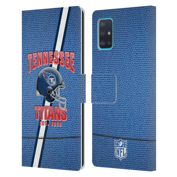 NFL Tennessee Titans Logo Art Football Stripes Leather Book Wallet Case Cover For Samsung Galaxy A51 (2019)