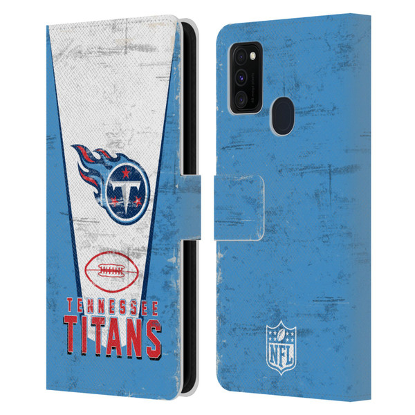 NFL Tennessee Titans Logo Art Banner Leather Book Wallet Case Cover For Samsung Galaxy M30s (2019)/M21 (2020)