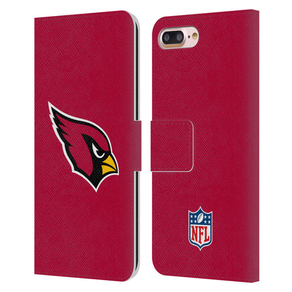 NFL Arizona Cardinals Logo Plain Leather Book Wallet Case Cover For Apple iPhone 7 Plus / iPhone 8 Plus