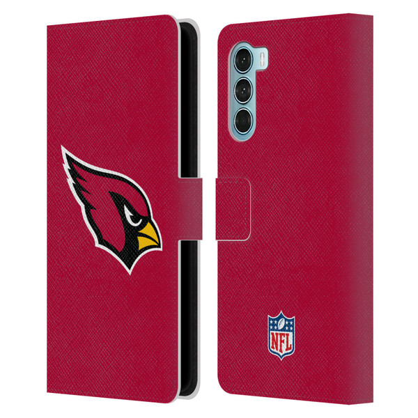 NFL Arizona Cardinals Logo Plain Leather Book Wallet Case Cover For Motorola Edge S30 / Moto G200 5G