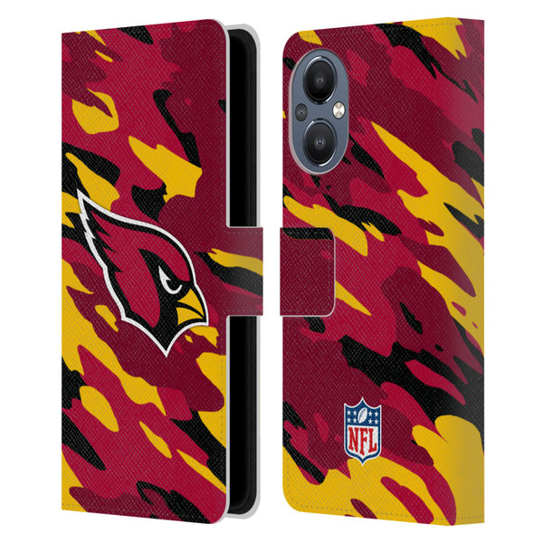 NFL Arizona Cardinals Logo Camou Leather Book Wallet Case Cover For OnePlus Nord N20 5G
