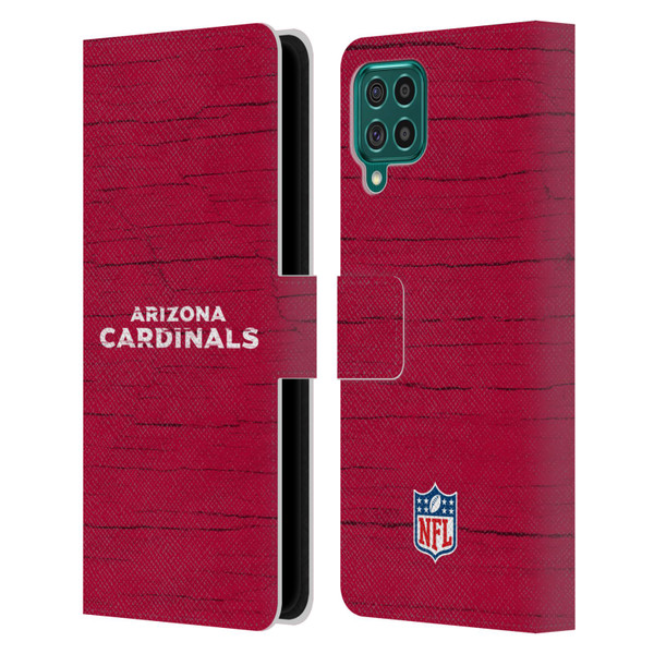 NFL Arizona Cardinals Logo Distressed Look Leather Book Wallet Case Cover For Samsung Galaxy F62 (2021)