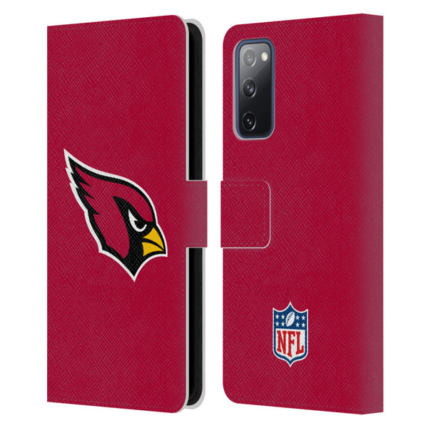 NFL Arizona Cardinals Logo Plain Leather Book Wallet Case Cover For Samsung Galaxy S20 FE / 5G