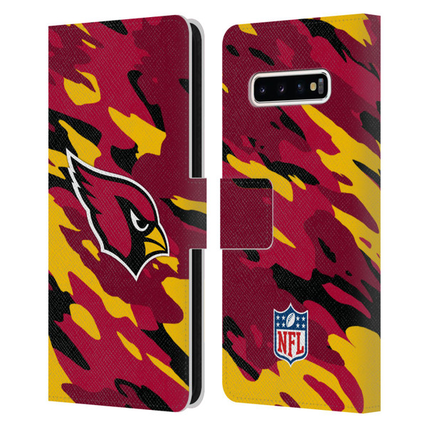 NFL Arizona Cardinals Logo Camou Leather Book Wallet Case Cover For Samsung Galaxy S10+ / S10 Plus
