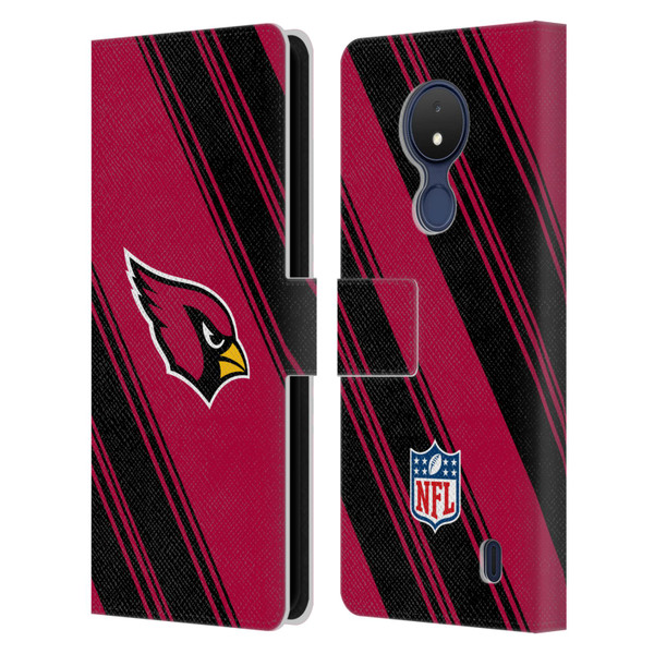 NFL Arizona Cardinals Artwork Stripes Leather Book Wallet Case Cover For Nokia C21
