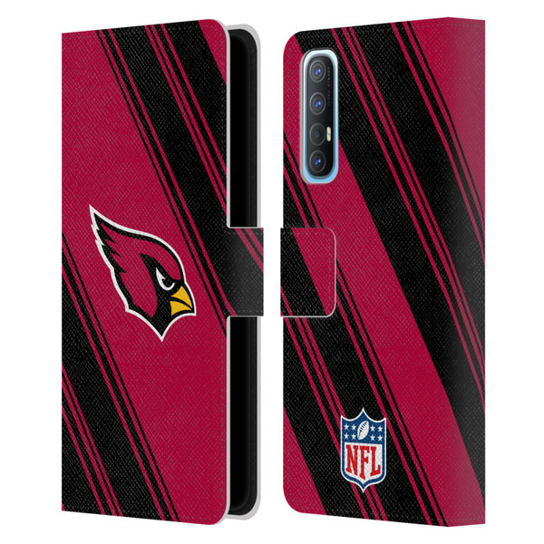 NFL Arizona Cardinals Artwork Stripes Leather Book Wallet Case Cover For OPPO Find X2 Neo 5G
