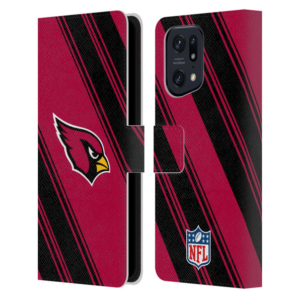 NFL Arizona Cardinals Artwork Stripes Leather Book Wallet Case Cover For OPPO Find X5 Pro