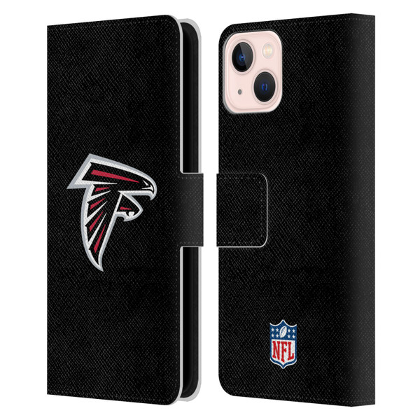 NFL Atlanta Falcons Logo Plain Leather Book Wallet Case Cover For Apple iPhone 13