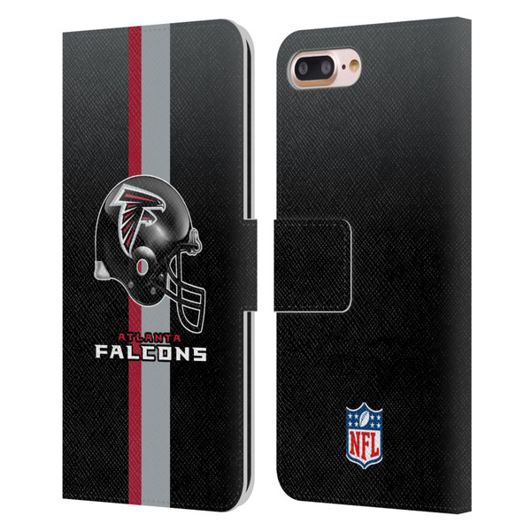 NFL Atlanta Falcons Logo Helmet Leather Book Wallet Case Cover For Apple iPhone 7 Plus / iPhone 8 Plus