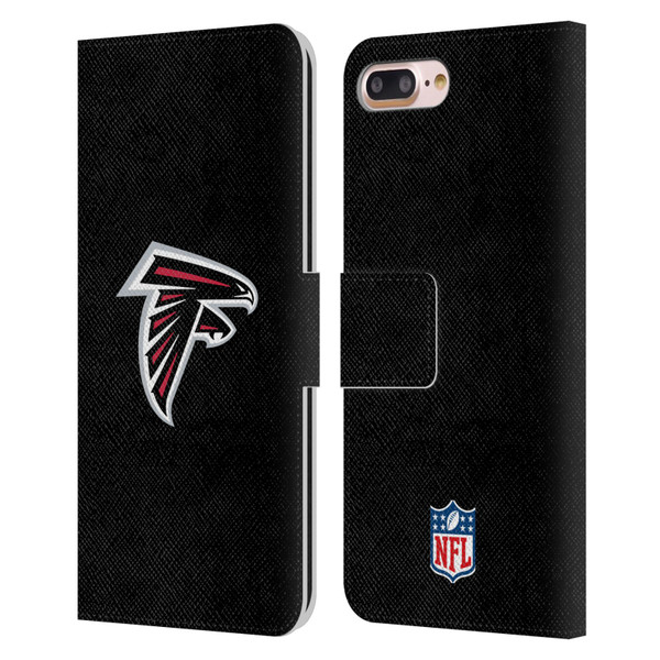 NFL Atlanta Falcons Logo Plain Leather Book Wallet Case Cover For Apple iPhone 7 Plus / iPhone 8 Plus