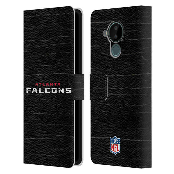 NFL Atlanta Falcons Logo Distressed Look Leather Book Wallet Case Cover For Nokia C30