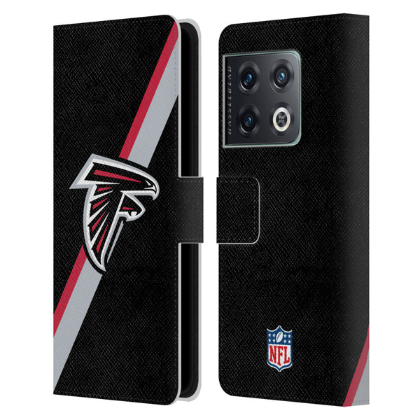 NFL Atlanta Falcons Logo Stripes Leather Book Wallet Case Cover For OnePlus 10 Pro