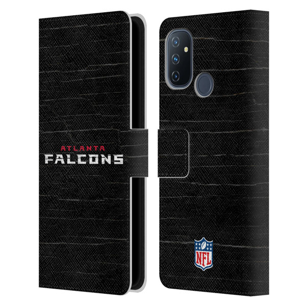 NFL Atlanta Falcons Logo Distressed Look Leather Book Wallet Case Cover For OnePlus Nord N100