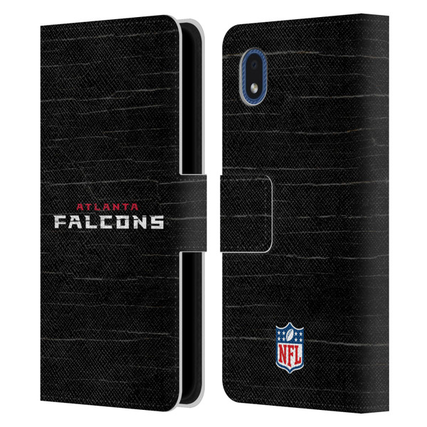NFL Atlanta Falcons Logo Distressed Look Leather Book Wallet Case Cover For Samsung Galaxy A01 Core (2020)