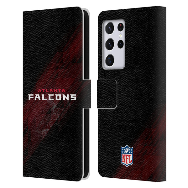 NFL Atlanta Falcons Logo Blur Leather Book Wallet Case Cover For Samsung Galaxy S21 Ultra 5G