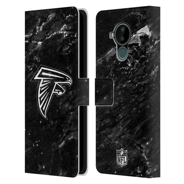 NFL Atlanta Falcons Artwork Marble Leather Book Wallet Case Cover For Nokia C30