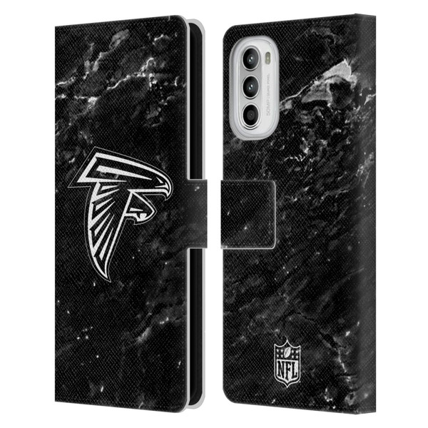 NFL Atlanta Falcons Artwork Marble Leather Book Wallet Case Cover For Motorola Moto G52