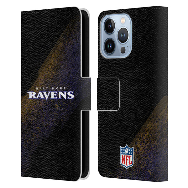 NFL Baltimore Ravens Logo Blur Leather Book Wallet Case Cover For Apple iPhone 13 Pro