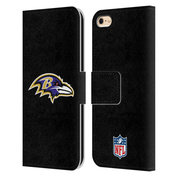 NFL Baltimore Ravens Logo Plain Leather Book Wallet Case Cover For Apple iPhone 6 / iPhone 6s