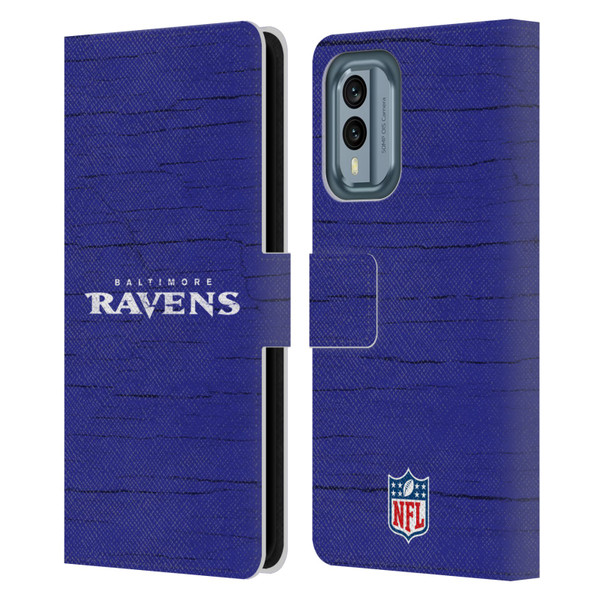 NFL Baltimore Ravens Logo Distressed Look Leather Book Wallet Case Cover For Nokia X30