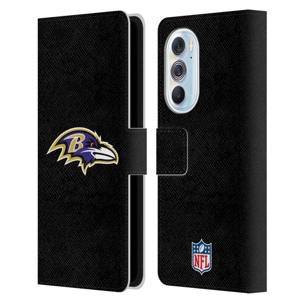 NFL Baltimore Ravens Logo Plain Leather Book Wallet Case Cover For Motorola Edge X30