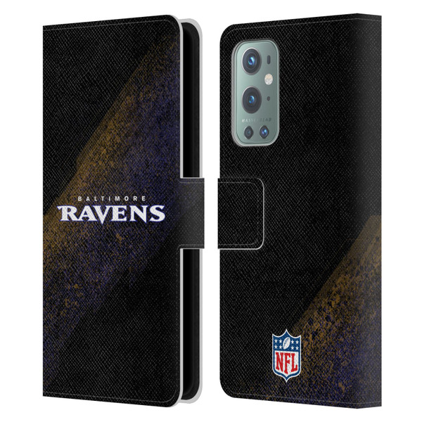 NFL Baltimore Ravens Logo Blur Leather Book Wallet Case Cover For OnePlus 9