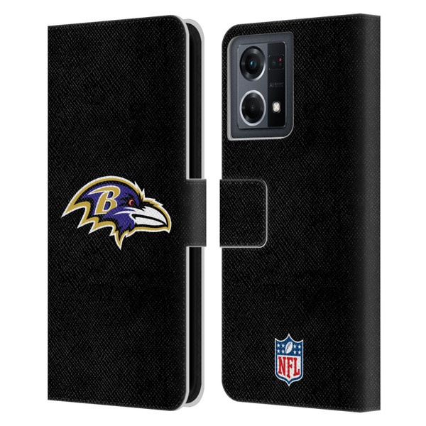 NFL Baltimore Ravens Logo Plain Leather Book Wallet Case Cover For OPPO Reno8 4G