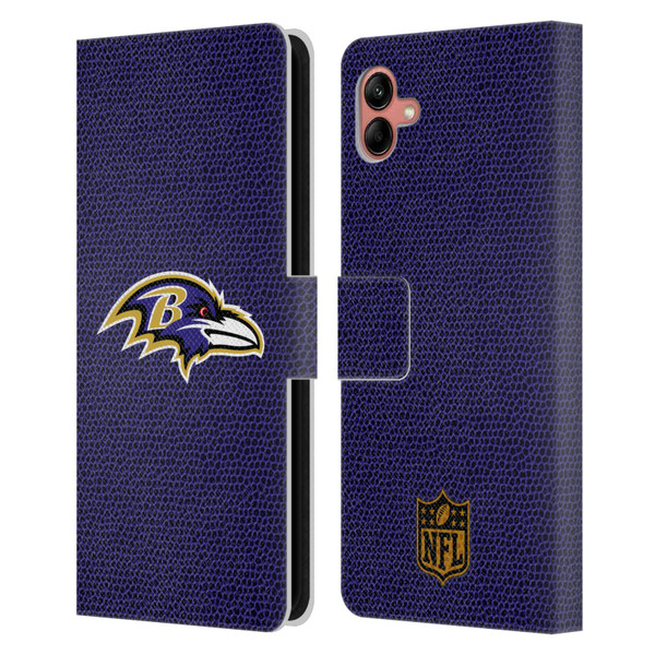 NFL Baltimore Ravens Logo Football Leather Book Wallet Case Cover For Samsung Galaxy A04 (2022)
