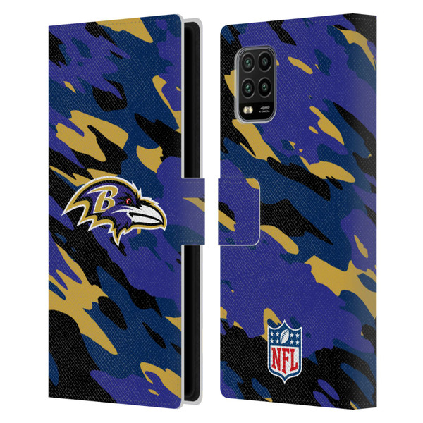 NFL Baltimore Ravens Logo Camou Leather Book Wallet Case Cover For Xiaomi Mi 10 Lite 5G
