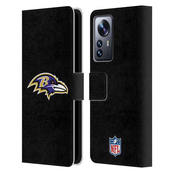 NFL Baltimore Ravens Logo Plain Leather Book Wallet Case Cover For Xiaomi 12 Pro