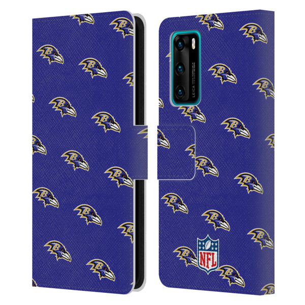 NFL Baltimore Ravens Artwork Patterns Leather Book Wallet Case Cover For Huawei P40 5G
