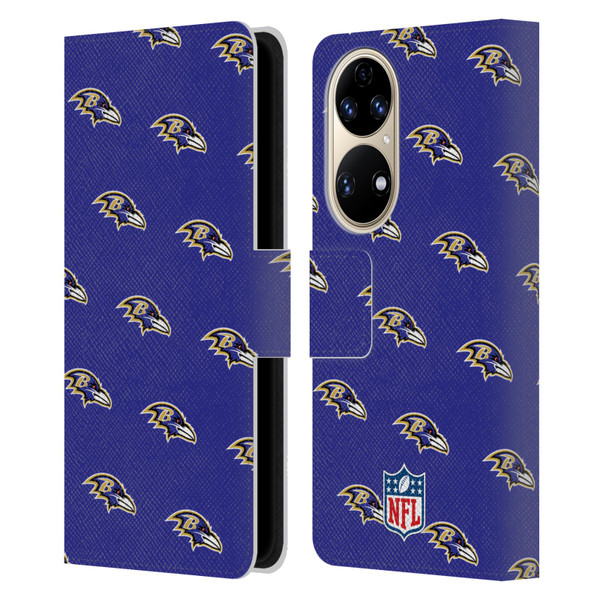 NFL Baltimore Ravens Artwork Patterns Leather Book Wallet Case Cover For Huawei P50