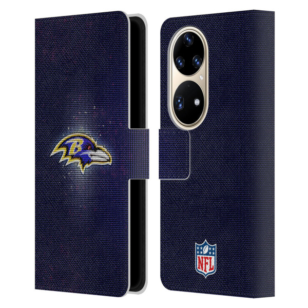 NFL Baltimore Ravens Artwork LED Leather Book Wallet Case Cover For Huawei P50 Pro