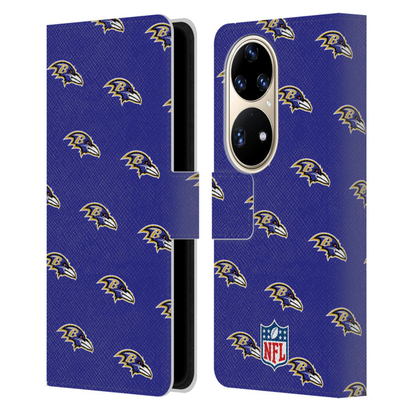NFL Baltimore Ravens Artwork Patterns Leather Book Wallet Case Cover For Huawei P50 Pro