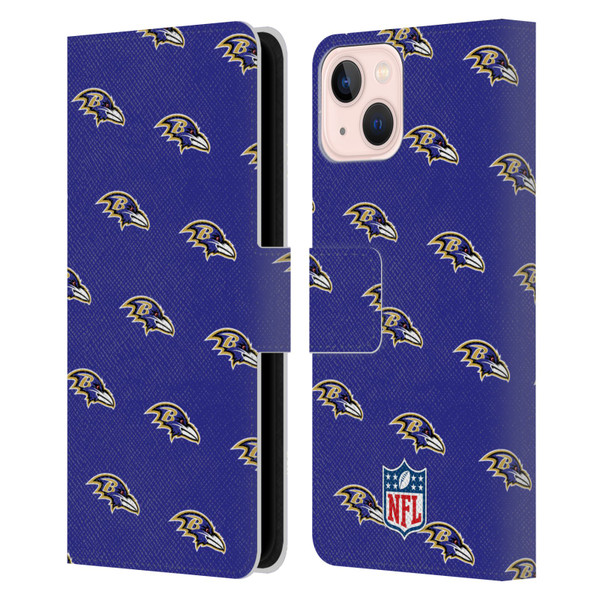 NFL Baltimore Ravens Artwork Patterns Leather Book Wallet Case Cover For Apple iPhone 13