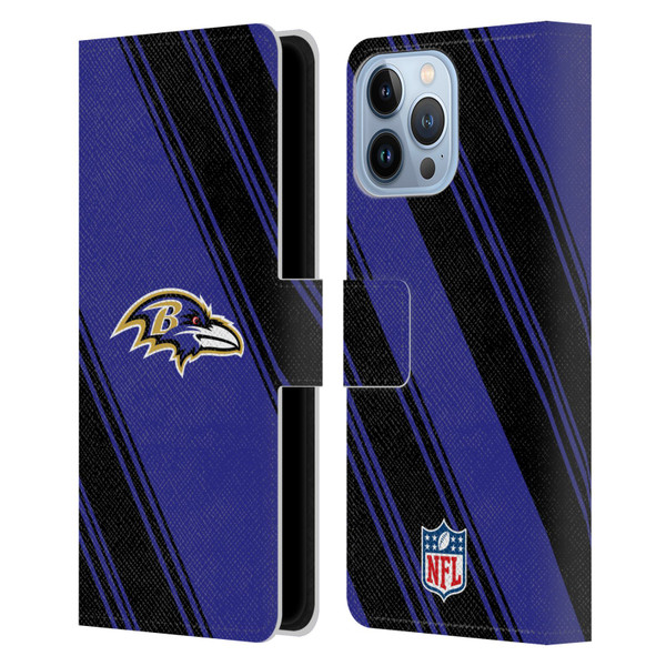 NFL Baltimore Ravens Artwork Stripes Leather Book Wallet Case Cover For Apple iPhone 13 Pro Max